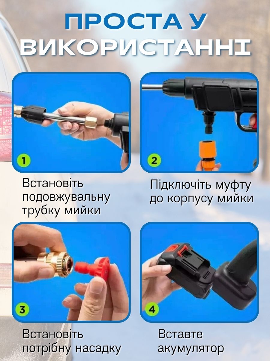 Акумуляторна мийка високого тиску